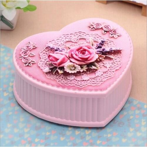 1PC Creative heart cake music box home decoration exquisite Ballet Girl Korean music box KN 029