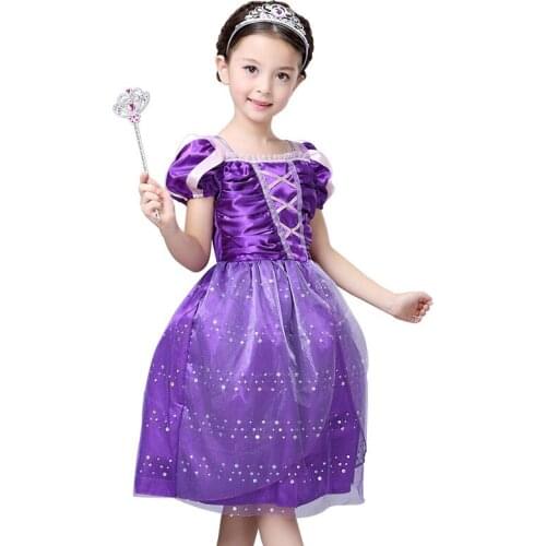 New Rapunzel Kids Girls Princess Christmas Party Dress Cartoon Cute Formal Tangled Cosplay Costume 3 5 7 9 Years