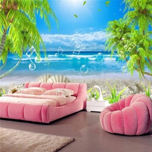 Beibehang Mediterranean Sea romance TV background mural wall paper papel de parede 3d wallpaper flooring paper papier peint 3d