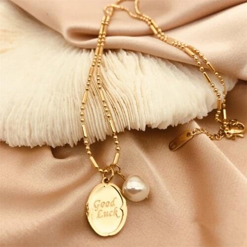 ZN Titanium With 18K Gold Plated Good Luck Choker Necklace For Women Designer INS Style Japan Korean Fashion Necklace Jewelry