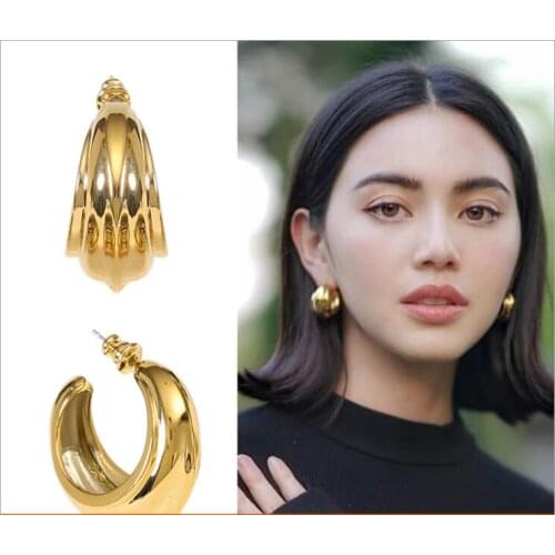 Advanced Simple Fashion Half Circle Arc Earrings High Quality Luxury Silver Color Fashion Earring Jewelry