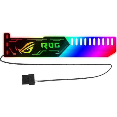 RGB25 RGB Graphics Card Stand Colorful Horizontal 12V 4Pin Supply with LED Light Card Holder for Home Office Computer PC Desktop