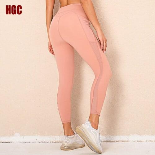 Mesh Pocket Bra Yoga Gym Pants Women Sport Workout Running High Waist Sweatpants Training Squat Proof Fitness Leggings HGC