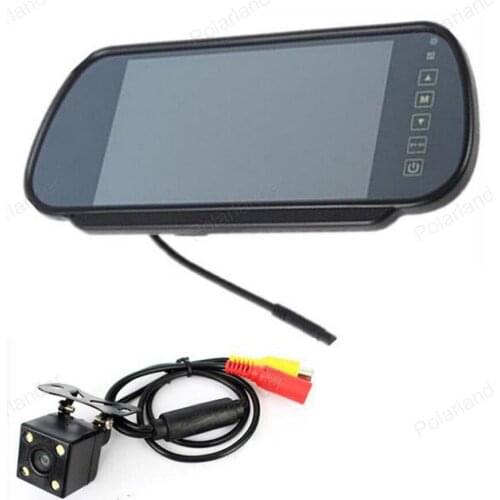 TFT LCD Screen 4 LED Rear View Camera Auto Parking Reverse Backup Car CCD Parking Reverse Camera Waterproof Night Vision