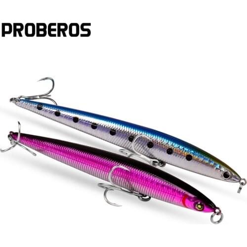 PROBEROS Top Pencil Fishing Lures 13cm&11.5cm-/29g&14g 17 Color 4# BKB Hooks Bass Fishing Baits