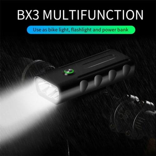Bike Light Rainproof USB Rechargeable 3LED MTB Front Lamp Headlight Aluminum Ultralight Flashlight Bicycle Portable Mobile Power