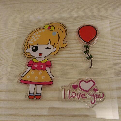 Balloon Girl Color Silicone Clear Stamps for Scrapbooking DIY Photo Album Cards Decoration Craft Transparent Stamp Clear Stamp