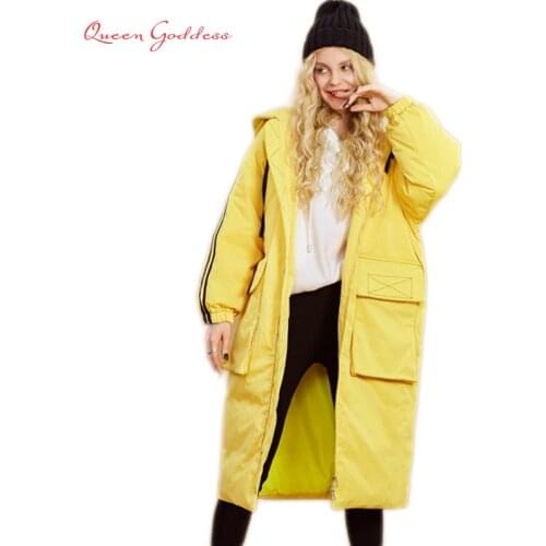 New fashion trend 2020 All stars show woman 90% white duck down jacket with hooded keep warm Thick parkas big size