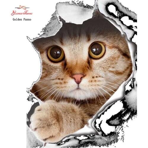 GOLDEN PANNO Diamond Painting Full Square 5D Diy Daimond Embroidery Diamant Mosaic Sale Displasy Broderie Diamant Cat 02