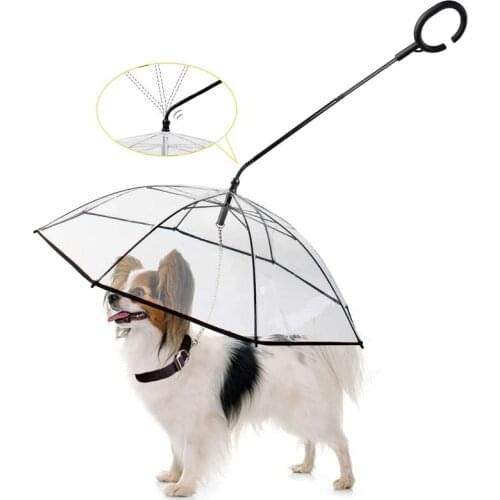 Enjoying Pet Umbrella Leash Rainproof Snowproof Walking Dog Leash Umbrella for Small Dogs Adjustable Dog Umbrella