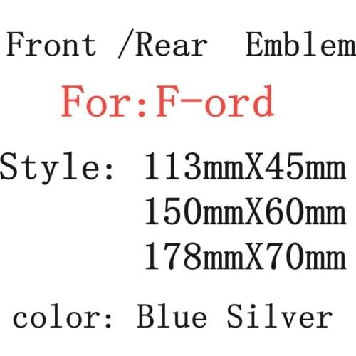 1pc ABS Plating Silver Blue 3D Car Front Head Hood Bonnet Emblem Logo Rear Tail Bumper Trunk Boot Mark Badge Stickers Accessorie