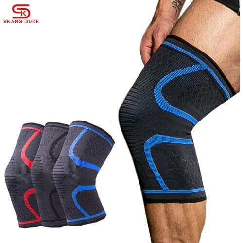 1PC Nylon Silicone Knee Sleeve Protector Sports KneePads Volleyball Running Fitness Gym Bodybuilding Elastic Knee Brace Support