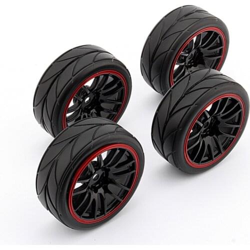 4PCS RC 1/10 Car On Road Wheel Rim Rubber Tyre Tires Fit HSP HPI 9068-6081