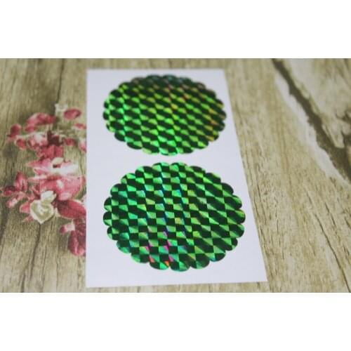 5cm Green Hologram Scalloped circles sticker, envelope seals