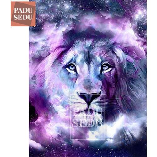 5D DIY Diamond Painting Kits Full Round Animals 3D Diamond Embroidery Fantasy Lion Cross Stitch Rhinestones Decoration Home room