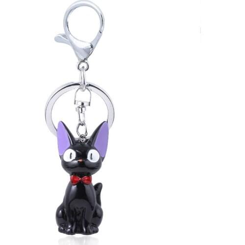 Anime Animation Movie Miyazaki Hayao Kikis Delivery Service Black Cat JiJi Alloy Key Chains Keychain Keyring Key Chain Keyfob
