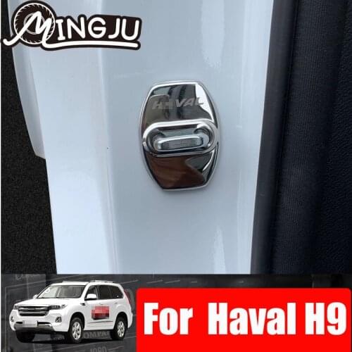 Car Door Lock Buckle Latch Stop Anti Rust Door Lock cover Protect Buckle Cover for Great wall HAVAL H9 2017 -2021 Accessories