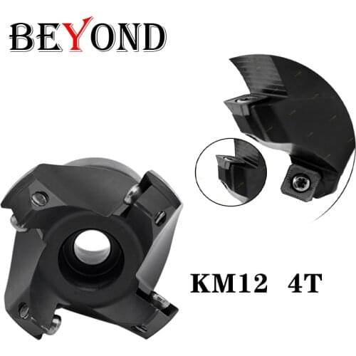 BEYOND 45 Degree KM12 Lathe Machine Shell Face Milling Cutter Head Aluminum CNC Center Cutter Head KM12 50-22-4T