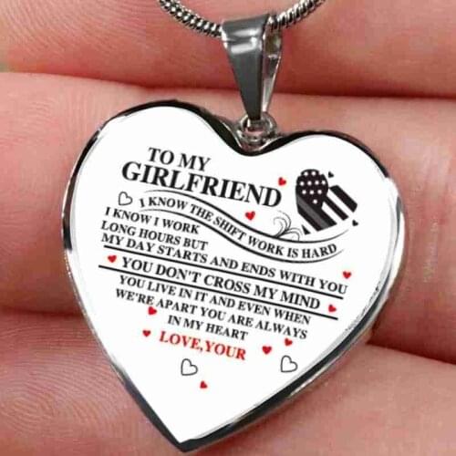 God Has You In His Arm I Have You In My Heart Necklace Valentines Day Gift For Wife Girlfriend Heart Shape Pendant Necklace