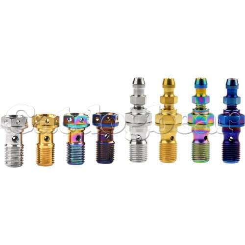 Catdogbear Titanium Bolt M10x1.0 1.25mm Banjo Bolt for Brembo Brake Lin&Single Hole Clutch Banjo Bolt with Bleeder Valve for Du