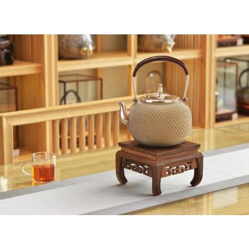 Silver pot 999 sterling silver handmade tea set Japanese retro teapot kettle home tea ceremony Kungfu tea set 1200ml