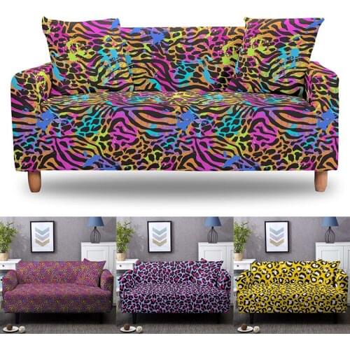 1/2/3/4 Seater Leopard Stretch Sofa Cover Furniture Protector Polyester/Elastane Loveseat Couch for Living Room