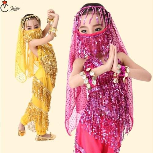 Childrens belly dance set children Indian dance costumes kids dance clothes sequins tassel performance clothing 3 pcs and 6 pcs