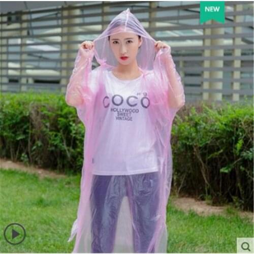 1PCS Useful Fashion Raincoat Thickened Waterproof Rain Poncho Coat Adult Clear Colorful Transparent Camping Hoodie Rainwear Suit