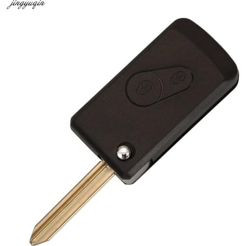 Jingyuqin Remote Car Key Case Shell Refit For Citroen C-Elysee 2 Buttons Cross Blade Fob Replacement