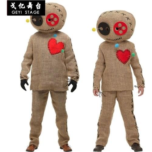 Deluxe Uniform Costume Burlap Voodoo Doll Halloween Party Cosplay Adult Kids Children Dressing Up Fancy Performance Harmless hot