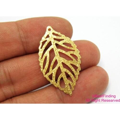 50pcs Brass pendant 34.5x20mm Leaf sharped brass pendant R515