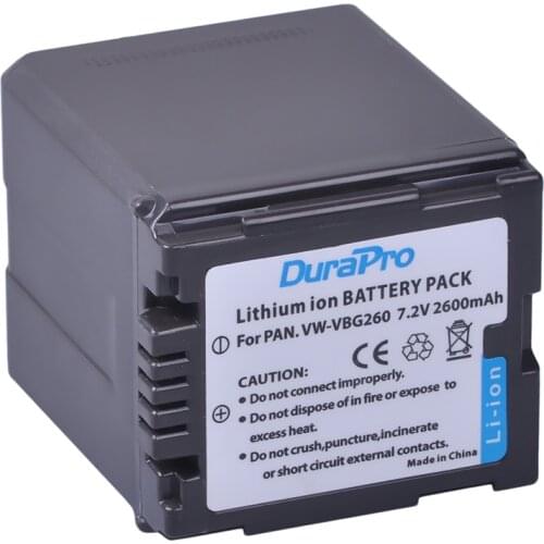 1pc 2600mAH VW-VBG260 VW VBG260 Rechargeable Camera Li-ion Battery For Panasonic HS250 SDR-SD7 HDC-MDH1 HDC-SX5 HDC-DX1 Camera