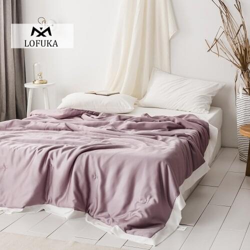 Lofuka Beauty Purple 100% Silk Nature Quilt Healthy Comforters Duvet Skin-friendly Silk Filled Double Queen King Quilt For Sleep