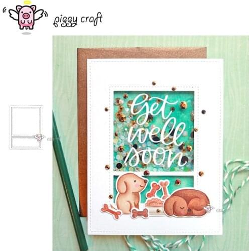 Piggy Craft metal cutting dies cut die mold Irregular photo frame Scrapbook paper craft knife mould blade punch stencils dies