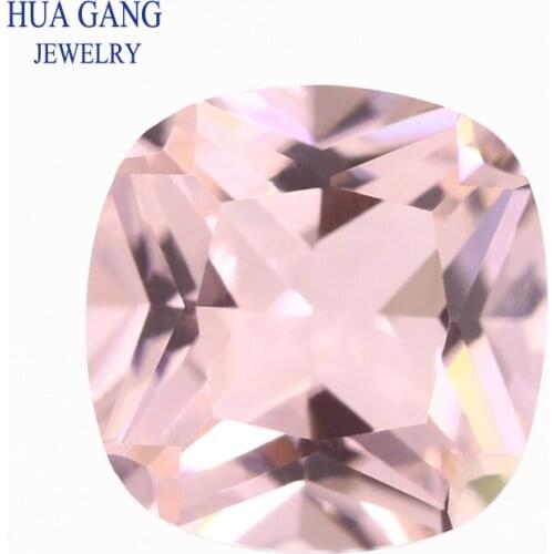 Morgan Nano Pink Stone Cushion Shape Synthetic Morganite Gems For Jewelry 4x4~12x12mm Free Shipping