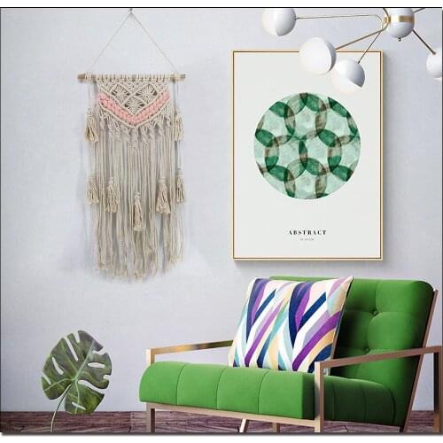 New Creative Tapestry Macrame Wall Hanging Background Door Curtain Hand Knitting Cotton And Linen Boho Decor Ornaments
