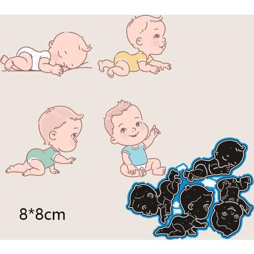 New Cutting Metal Dies Four Cute Little Bbays New Stencils DIY Scrapbooking Paper Cards Craft Making Craft Decoration80*80mm