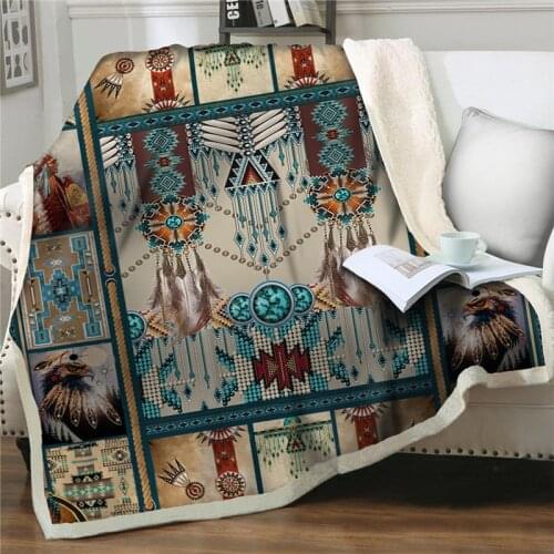 Throw Thicken Blankets ethnic style Bedspread Home Textiles Warm Sherpa Blanket Office Sofa Plush Blanket Drop Ship Quilts Cover