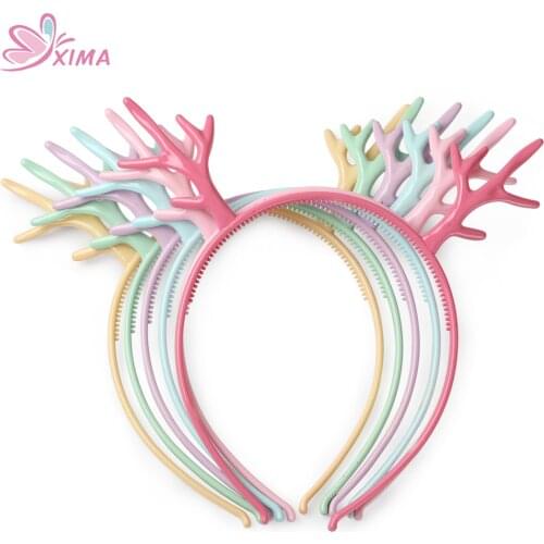 XIMA 12pcs/lot ABS Ears Hairbands Plum Moose Ears Headband for Christmas Party Hair Hoops Fashion Hair Accessories