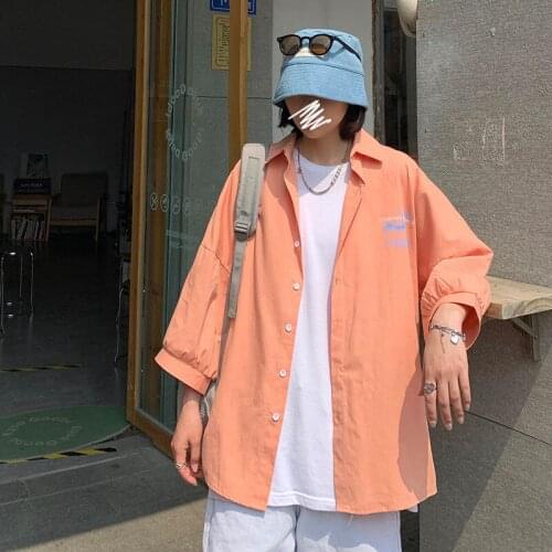 Shirt Lovers 2021 Summer Loose Back Print Sleeve Half Men Clothing The New Listing Fashion Trend Couples College Movement