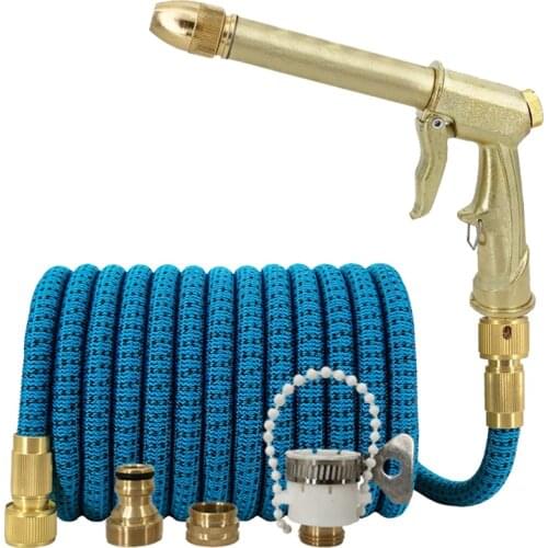 Garden Hose Magic Telescopic Rubber Hose Metal Spray Gun Hose High Pressure Car Wash Watering Hose Outdoor Gardening Supplies