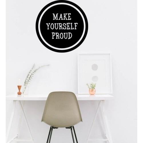Fun make yourself proud Wall Sticker Pvc Wall Art Stickers Modern Fashion Wallsticker For Bedroom Decoration Wall Art MURAL