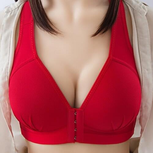 Without Underwire Bra Women Shockproof Soft Bralette Female Front Buckle Breathable Fashion Leisure Bras Mujer