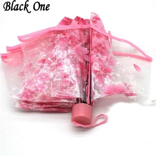 Women Transparent Umbrella ladies Rain Plastic japan Clear Lace Parasol Paraguas Women Colorful 8 Ribs Umbrella