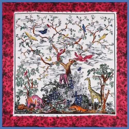 130cm Luxury Silk Scarf Women Large Square Scarves Shawls Brand Design Print Kerchief High Quality Femme Wraps Bandana