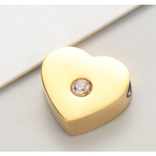 20Pcs/Lot Love Heart Beads Zircon Pendants Small Hole Spacer Beads Charm For Diy Jewelry Making Necklace Bracelets Accessories