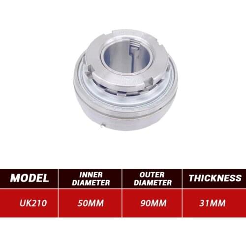 3pcs Outer Wire Bearing UK210 Mental Pillow Block Bearing UK210 50mm*90mm*31mm Steel Bearings High Quality