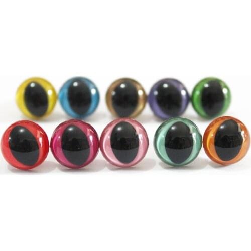 40pcs---cute 12mm toy cat eyes plastic safety cat eyes with washer for diy doll accessories---color option