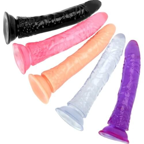 5 Colors Sex Toys for Woman Soft Silicone Realistic Huge Penis Anal Dildo Strap On Big Size Suction Cup Crystal Jelly Dildo
