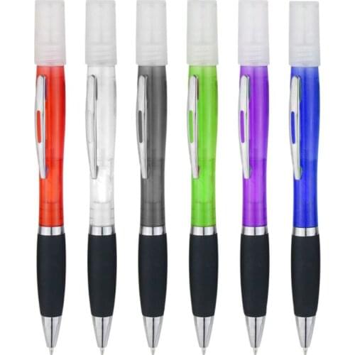 6Pcs Spray Ballpoint Pen Disinfectant Pen Plastic Mini Portable Travel Refillable Perfume Bottle